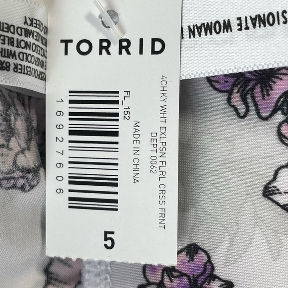 Torrid Curvy Cheeky Panties Floral Pink White Silver New Plus Size 5x - Picture 7 of 10